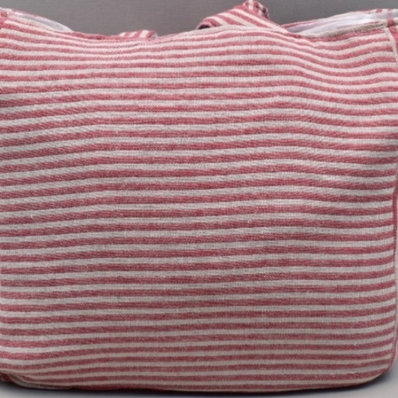 RLH Stripe Bag Red Natural Loom Weave Organic Cotton Travelin’ Light REwork NEW! - Picture 5 of 16